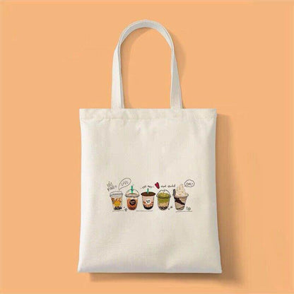 Bubble Tea Tote Bag and Boba Plush Keychain