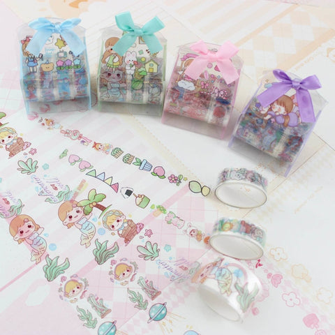 12 Sheets Kawaii Washi Tape Stickers for Water Bottles, Cute Fairy Print  Scrapbook Stickers, Cute Stickers Aesthetic Washi Tape Set, Masking Tape  for