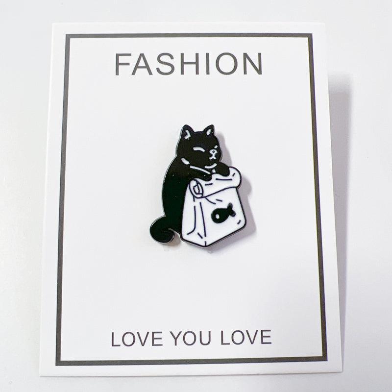 Cute Black Cat Enamel Pin