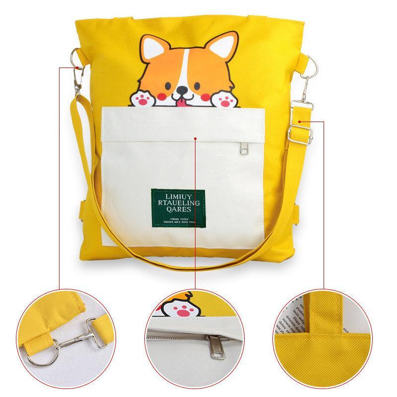 Cute Crossbody Tote Bag with Strap Shiba Inu Akita