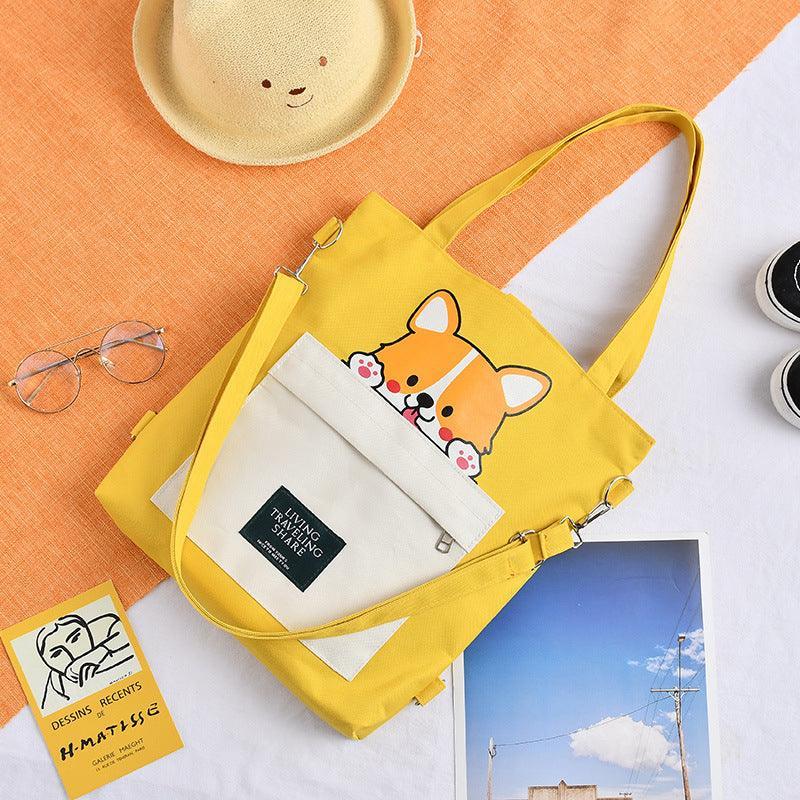 Cute Crossbody Tote Bag with Strap Shiba Inu Akita