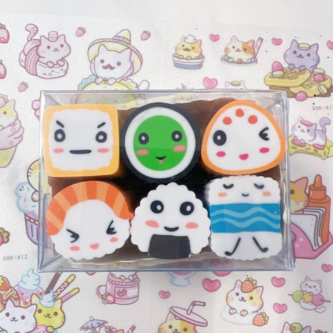 Cute Pencil Erasers for Kids Sushi Dessert Sport Erasers Party Fillers