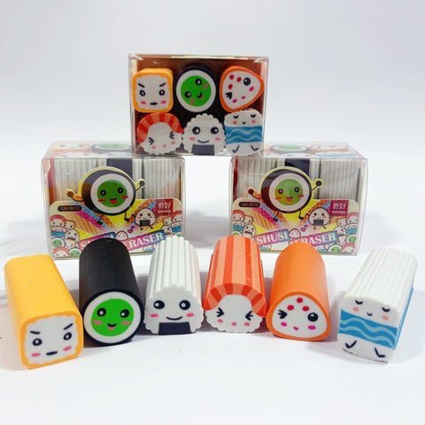 Cute Pencil Erasers for Kids Sushi Dessert Sport Erasers Party Fillers