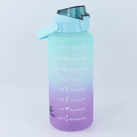 68 oz Water Bottle with Straw,BPA Free Water Jug with Time Marker and  Stickers