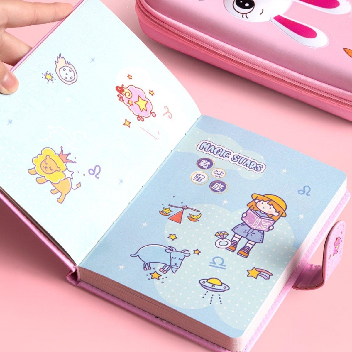 Notebooks for School Cute Cover Magnetic Closure