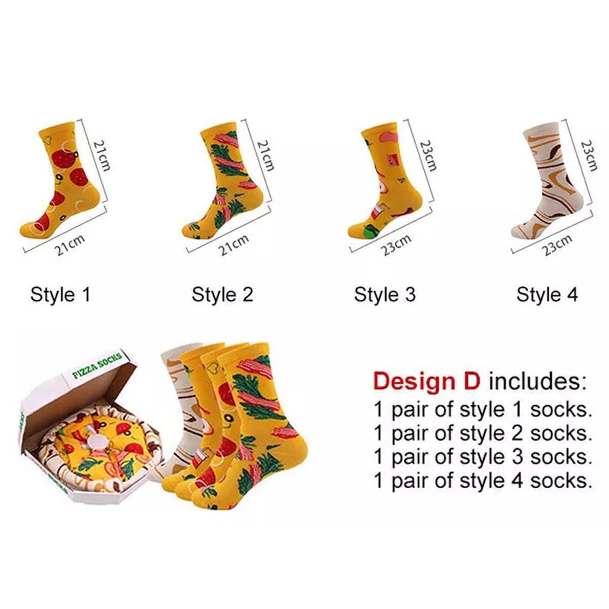 Novelty Funny Socks Pizza Socks Box