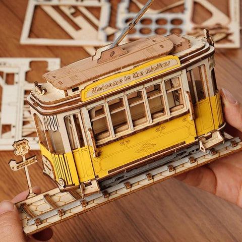 Robotime Tramcar | Rolife-Wood 3D Puzzle