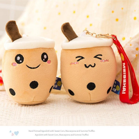 Squishmallow Keychains 3 Pcs Cute Boba Cup Shape Plush Keyring