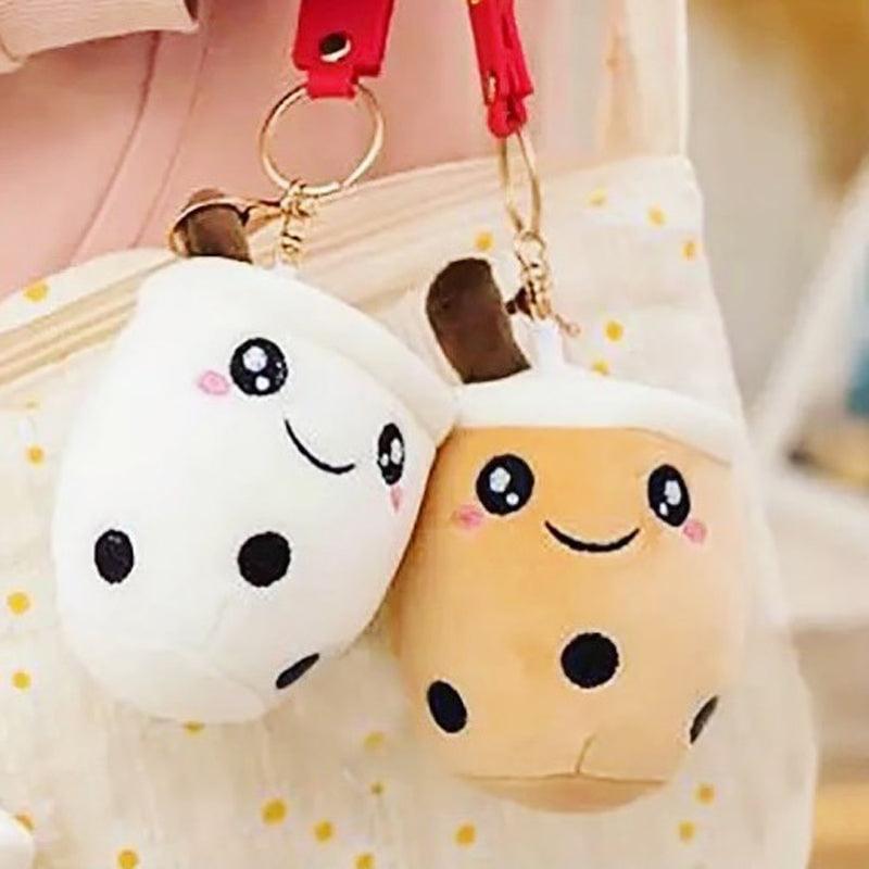 Squishmallow Keychains 3 pcs Cute Boba Cup Shape Plush Keyring