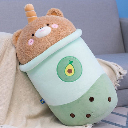 Teddy Bear Boba Pillow Plush