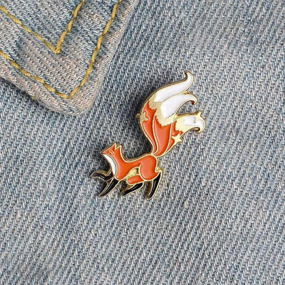 Three Tailed Red Fox Pin