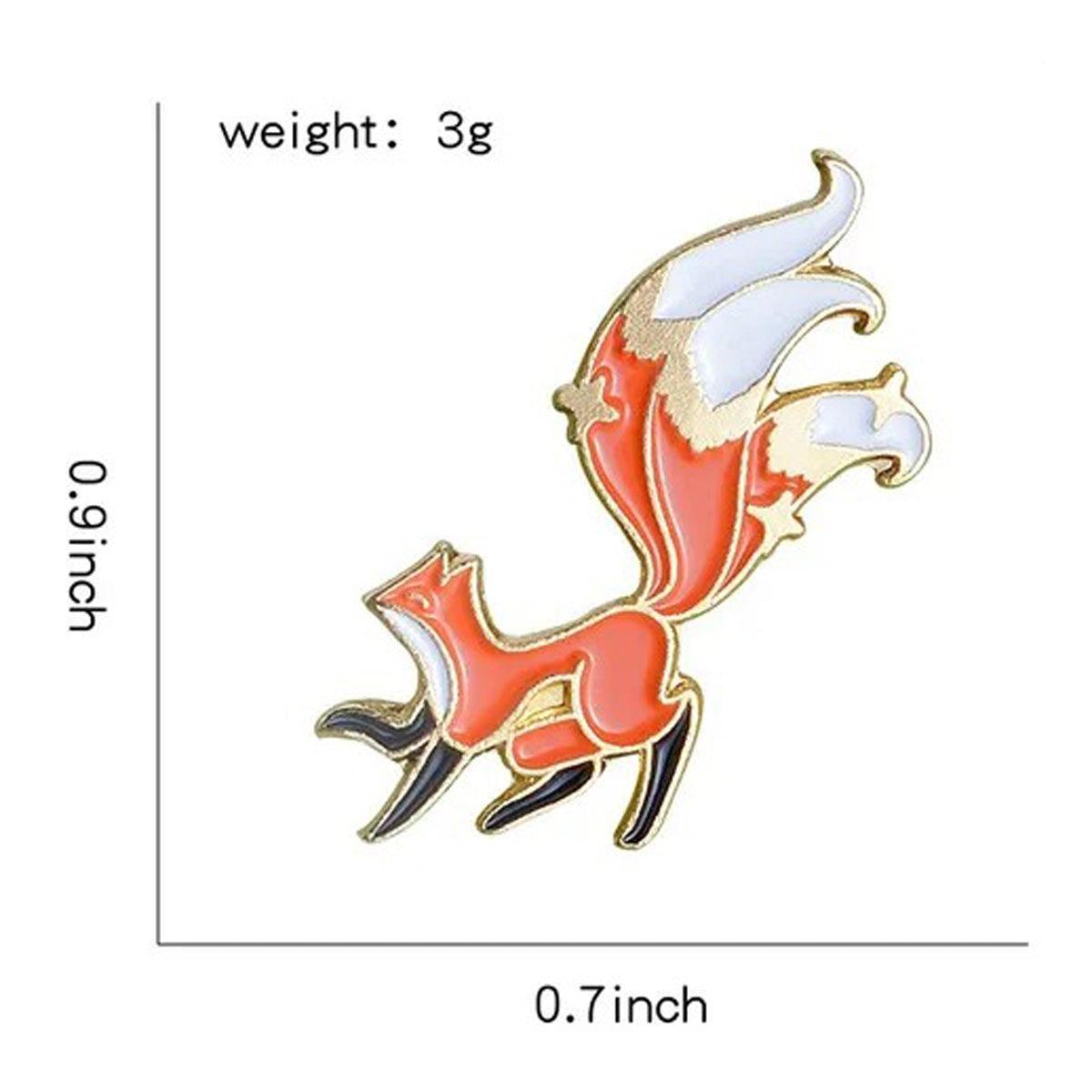 Three Tailed Red Fox Pin