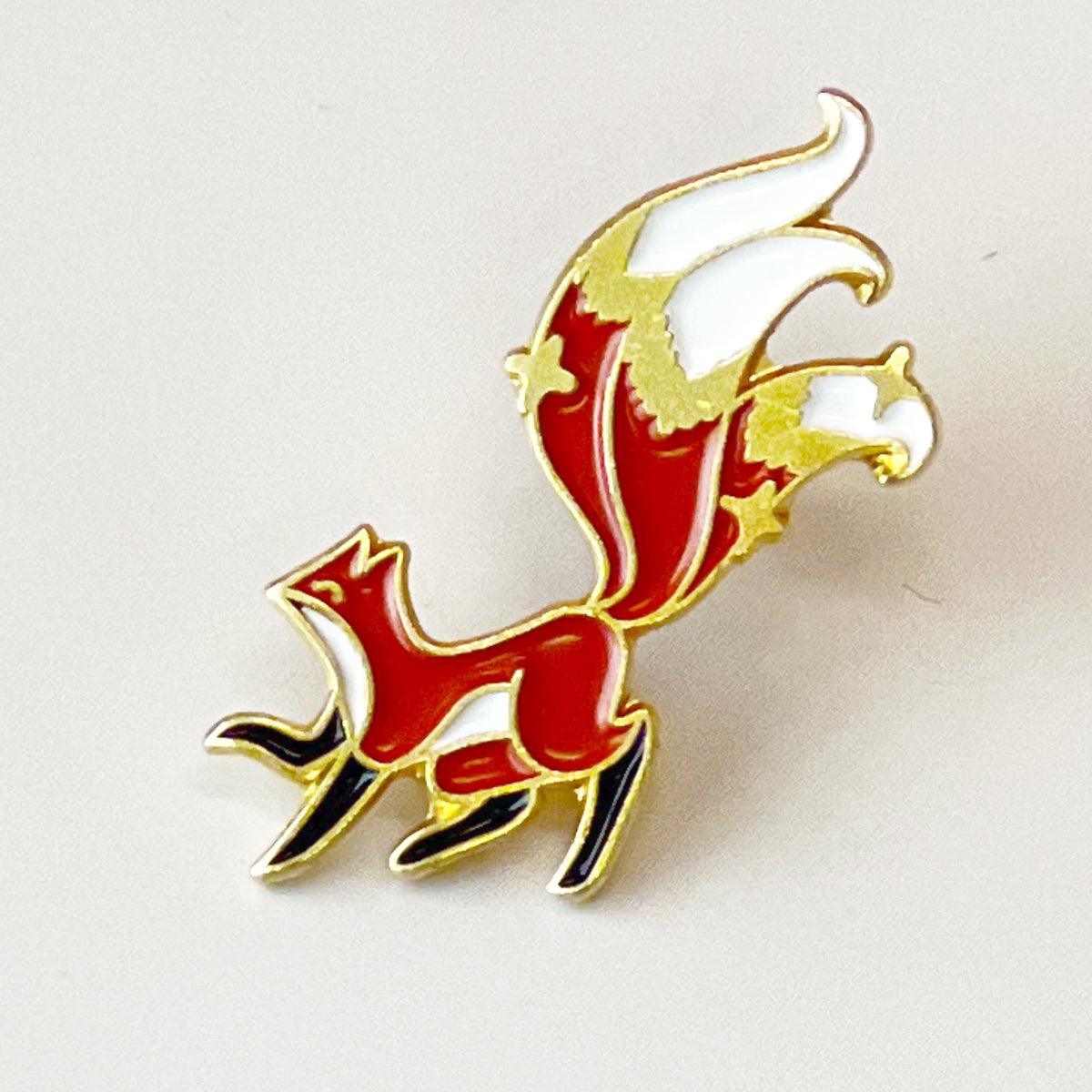 Three Tailed Red Fox Pin