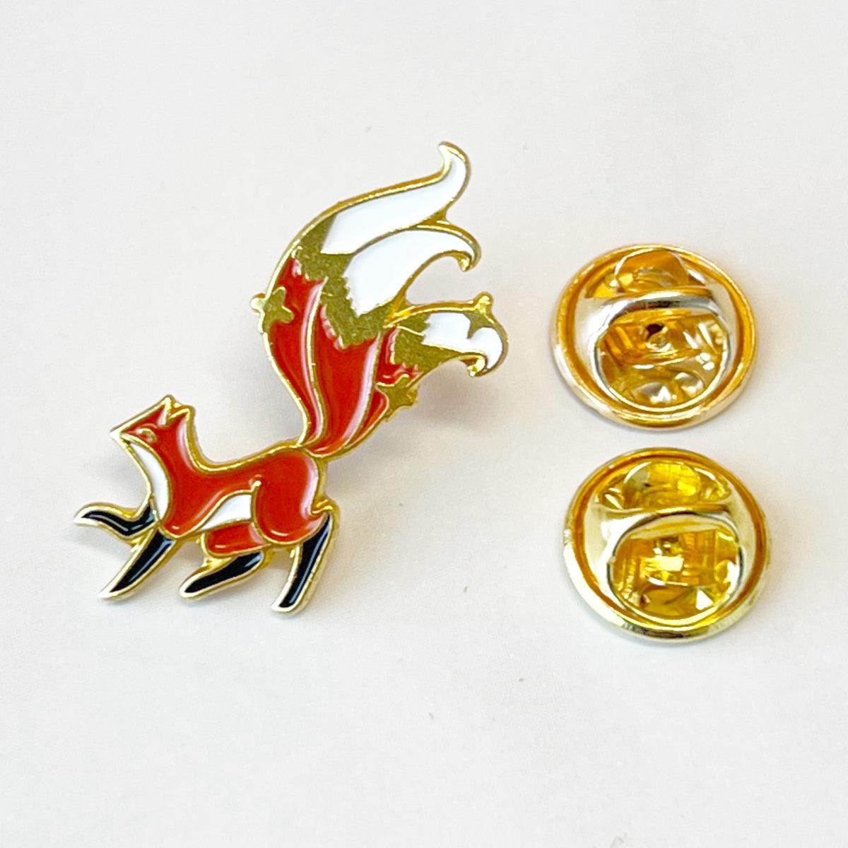 Three Tailed Red Fox Pin