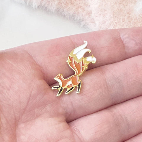 Three Tailed Red Fox Pin