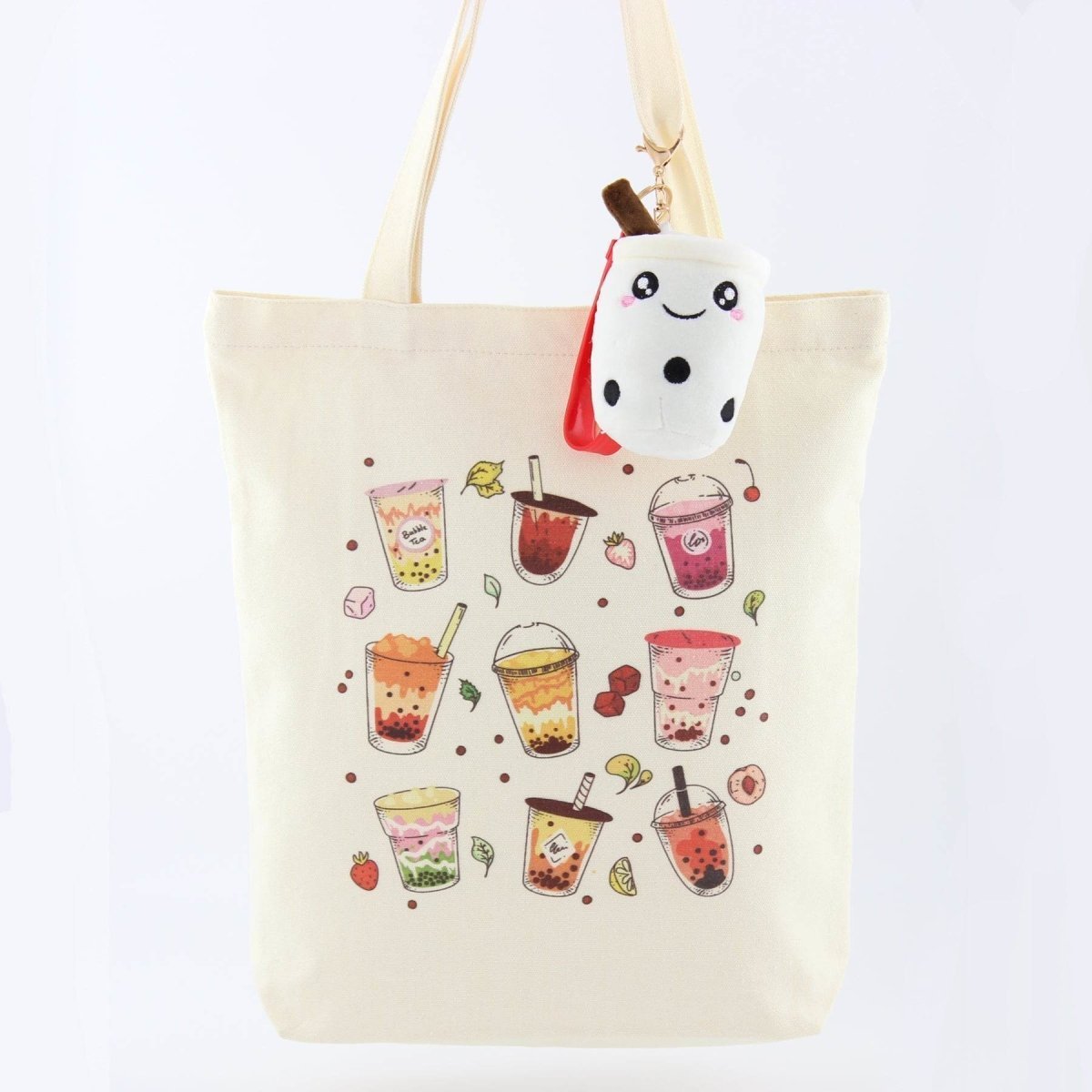 Tote Bag Boba Tote Combo with a Boba Keychain