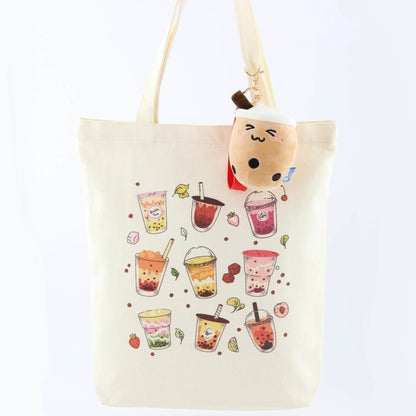 Tote Bag Boba Tote Combo with a Boba Keychain