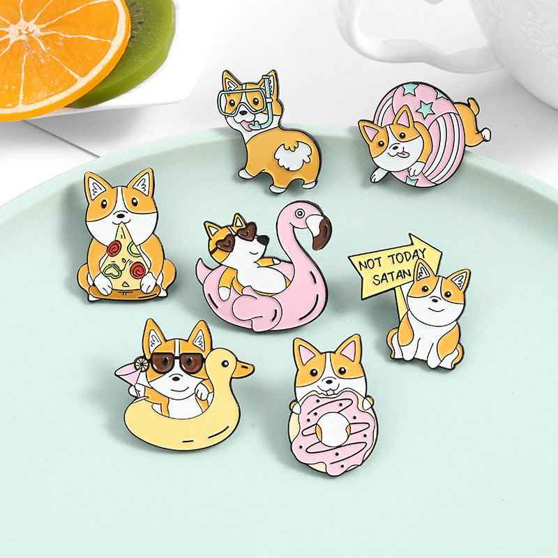 Adorable Corgi Lapel Pin for Dog Lovers and Pin Collectors