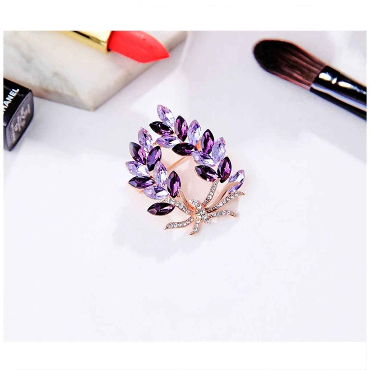 Bauhinia Flower Brooch – Sparkling Rhinestone Alloy Accessory