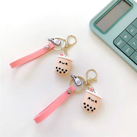 Boba Keyring - Bubble Tea Keychain - Bubble Tea Gift - Cute Tea Accessories - Best Friend Gift
