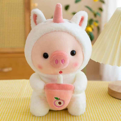 Boba Pig Stuffed Animal Soft Plushie Gift for Girls & Boys