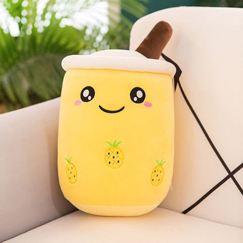 Boba Plush Cute Soft Bubble Tea Stuffed Animal Toy - Most Loved Boba Tea Plush, 50cm yellow color boba plush.