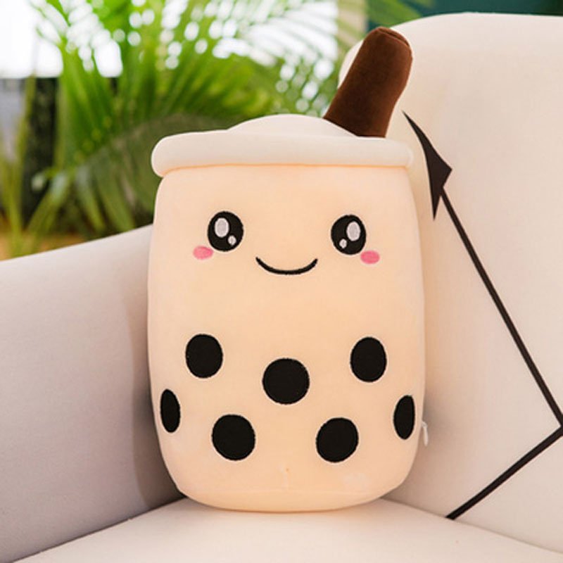 Boba Plush Cute Soft Bubble Tea Stuffed Animal Toy - Most Loved Boba Tea Plush, 50cm cream color boba plush.