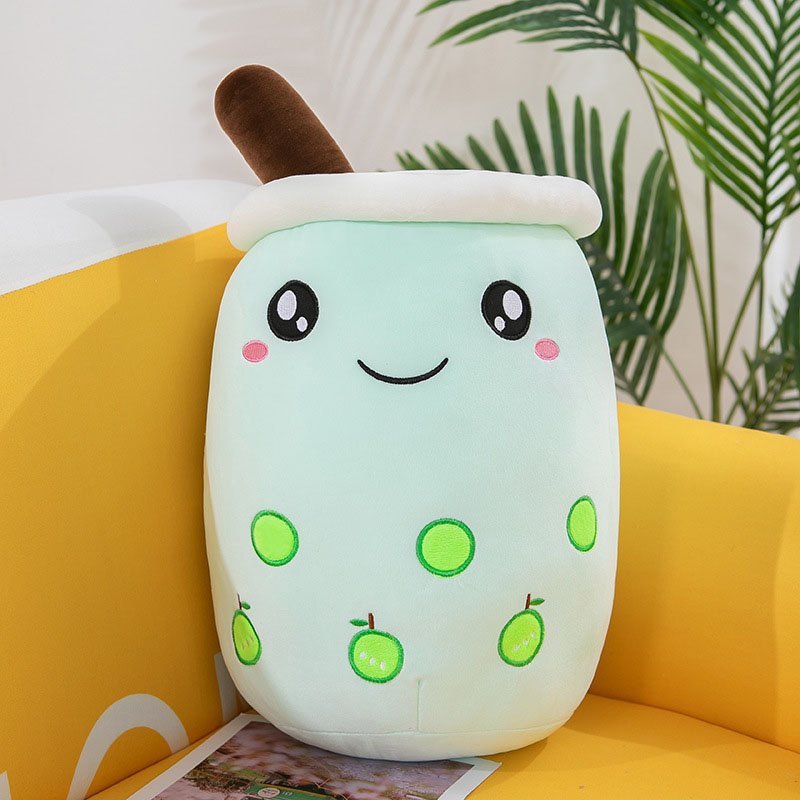 Boba Plush Cute Soft Bubble Tea Stuffed Animal Toy - Most Loved Boba Tea Plush, 50cm green boba plush.