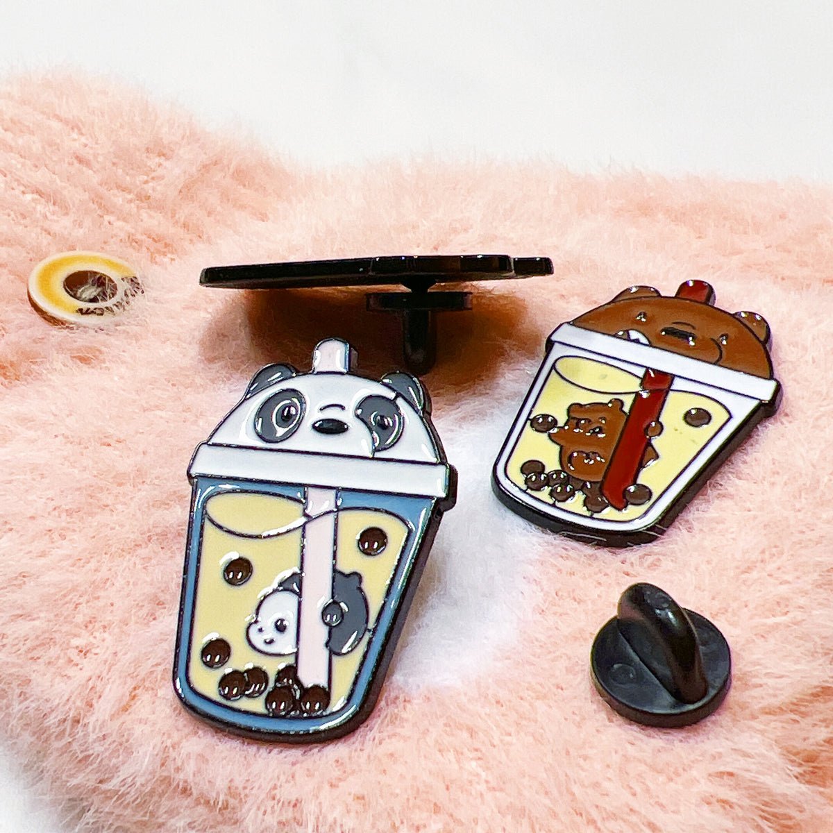 Boba Tea Enamel Pins, Kawaii Bubble Tea Lapel Pins for Backpacks, Hats, Jeans, Jacket