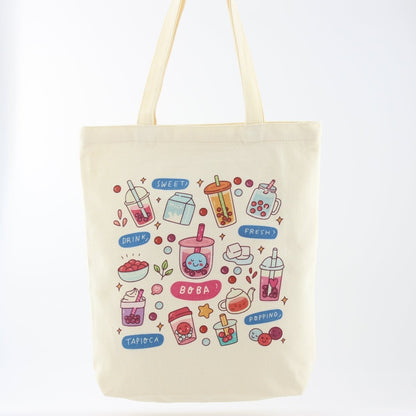 Boba Tote Bag Light Weight Canvas Large Tote Bag