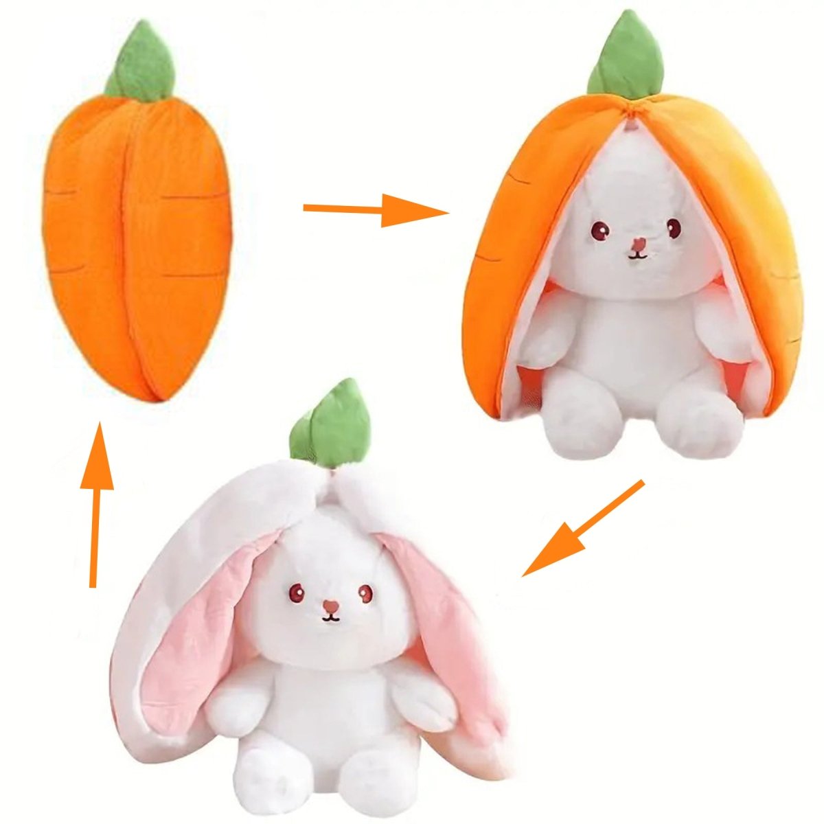 Bunny Plush Strawberry Stuffed Animal Carrot Rabbit Plushie Toy