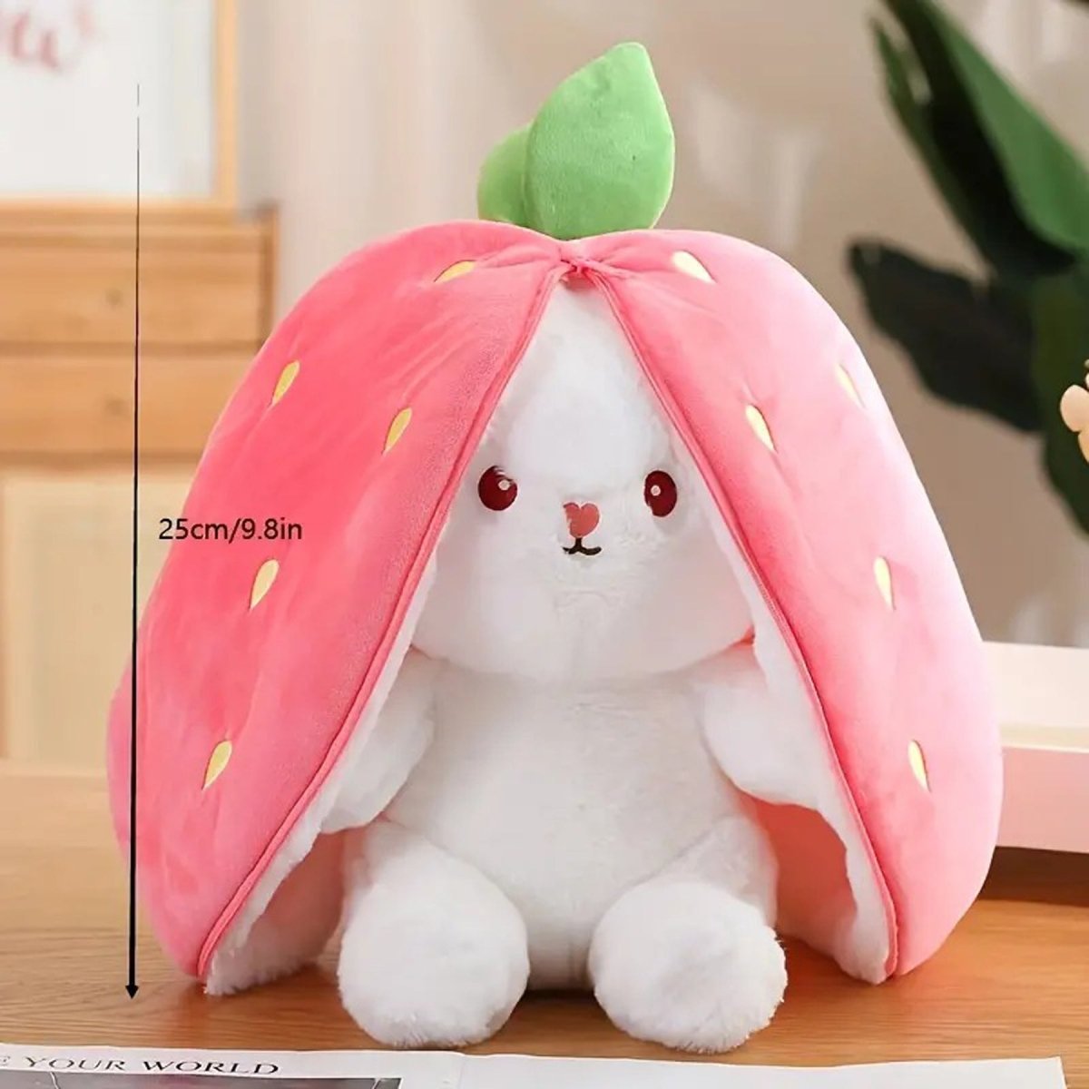 Bunny Plush Strawberry Stuffed Animal Carrot Rabbit Plushie Toy