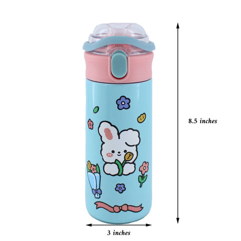 Carter Stainless Steel Water Bottle with Straw Handle Stickers 500ml Leakproof BPA Free