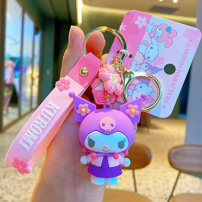 Cute Anime Sanrio Keychains Kawaii Keyring Merchandise Gifts for Friends