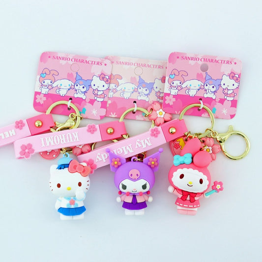 Cute Anime Sanrio Keychains Kawaii Keyring Merchandise Gifts for Friends