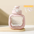 Cute Bear Water Bottle with Straw Handle & Adjustable Strap 1000ml