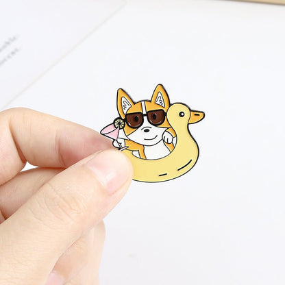 Cute Dog Corgi Enamel Pins