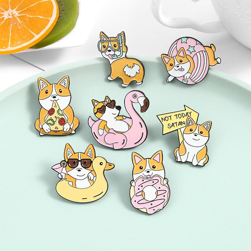 Cute Dog Corgi Enamel Pins