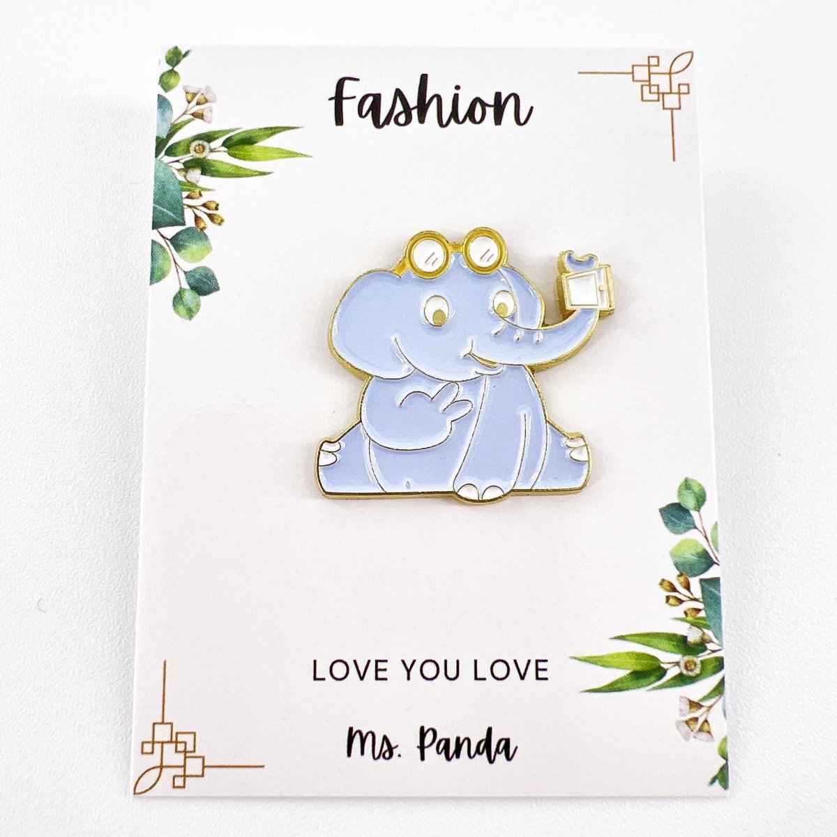 Cute Elephant Selfie Pins – Quirky Accessories for Animal Lovers
