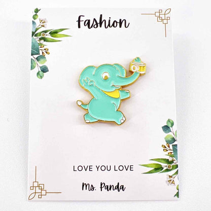 Cute Elephant Selfie Pins – Quirky Accessories for Animal Lovers