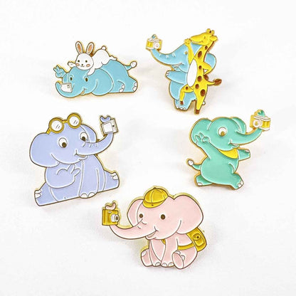 Cute Elephant Selfie Pins – Quirky Accessories for Animal Lovers