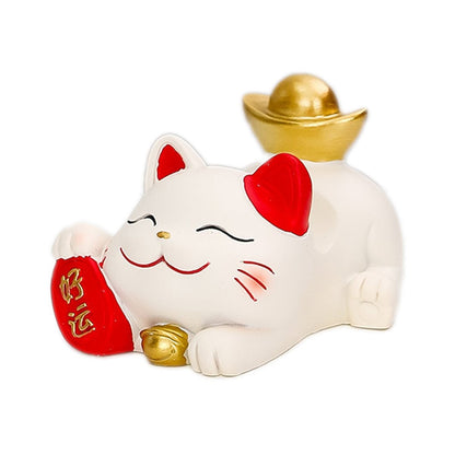 Cute Fortune Lucky Cat Mobile Phone Stand Holder Japanese Maneki Neko Figure