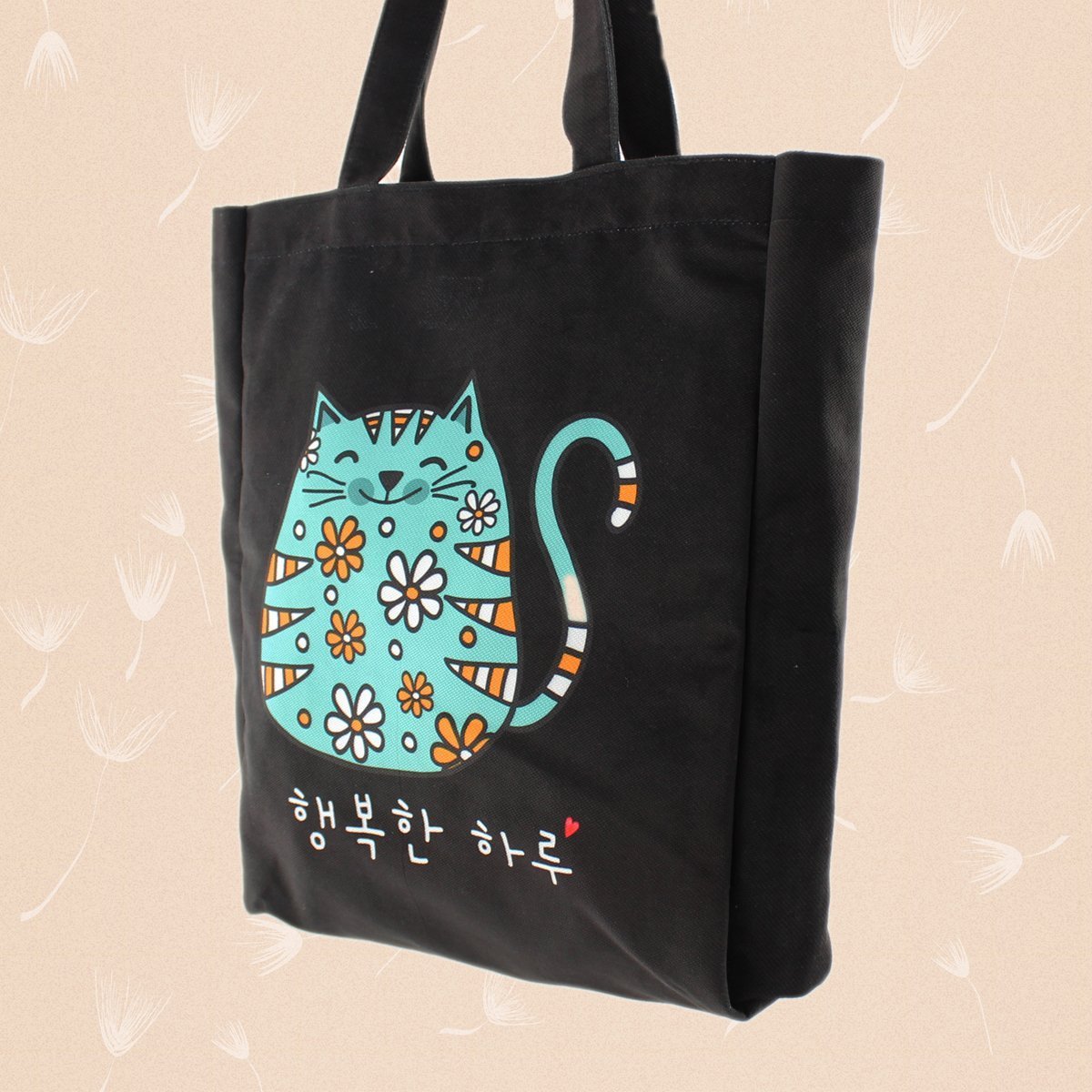 Korean KPOP Tote Bag Cartoon Cat Women Bag with a Shiba Inu Keychain