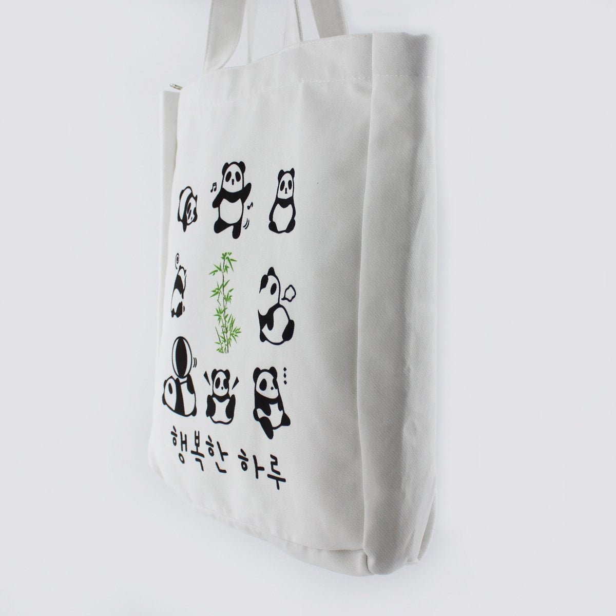 Panda Tote Bag White Flannel Fabric Kpop Tote Bag