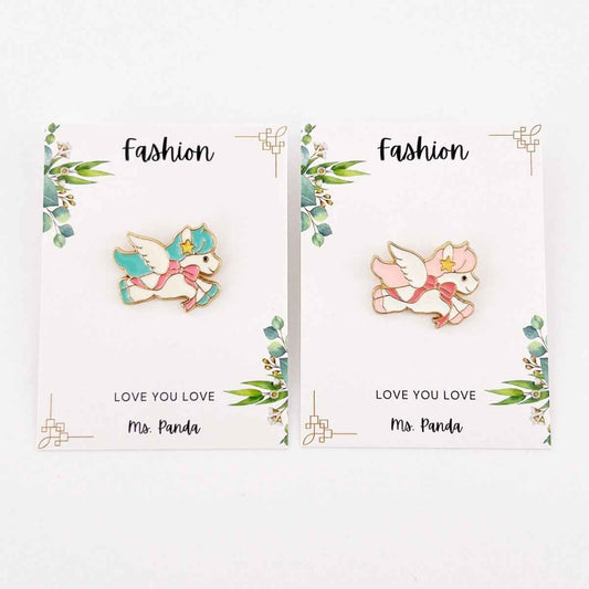 Pink & Green Unicorn Enamel Pins – Magical 2-Pack Gift Set