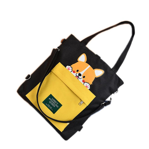 Shiba Inu Kawaii Cartoon Shoulder Bag - Akita Dog Lover Gift Tote Bag
