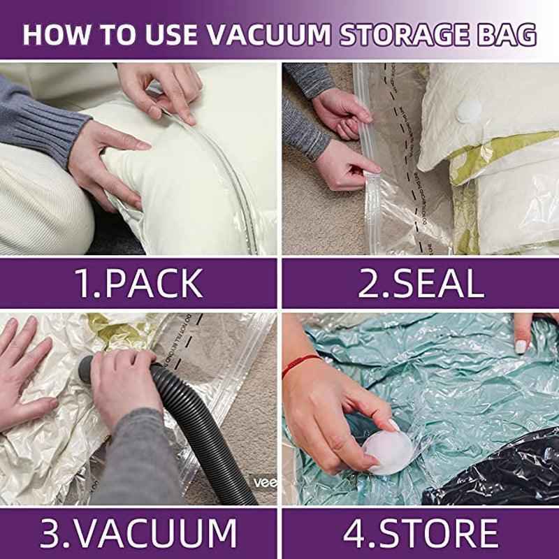 Vacuum Storage Bags 9-Pack – Clothes Space Saver with Hand Pump