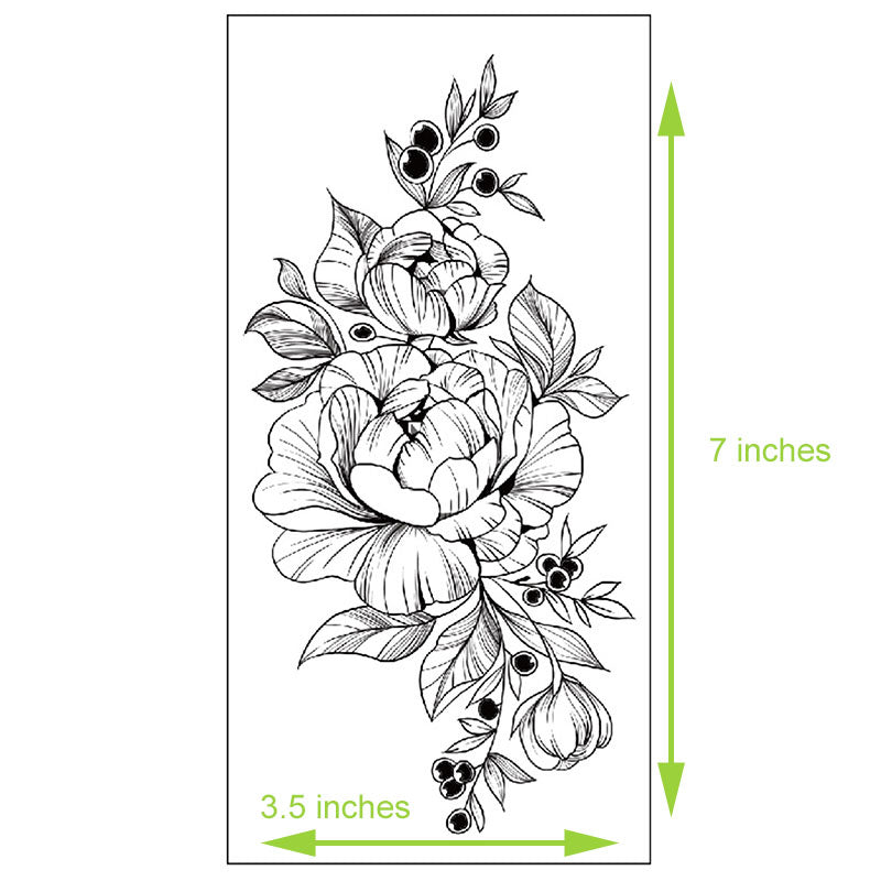 Waterproof Temporary Tattoos for Women, Floral Arm Half Sleeve Body Art Stickers