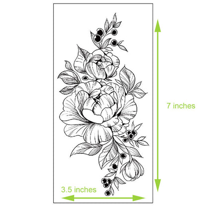 Waterproof Temporary Tattoos for Women, Floral Arm Half Sleeve Body Art Stickers