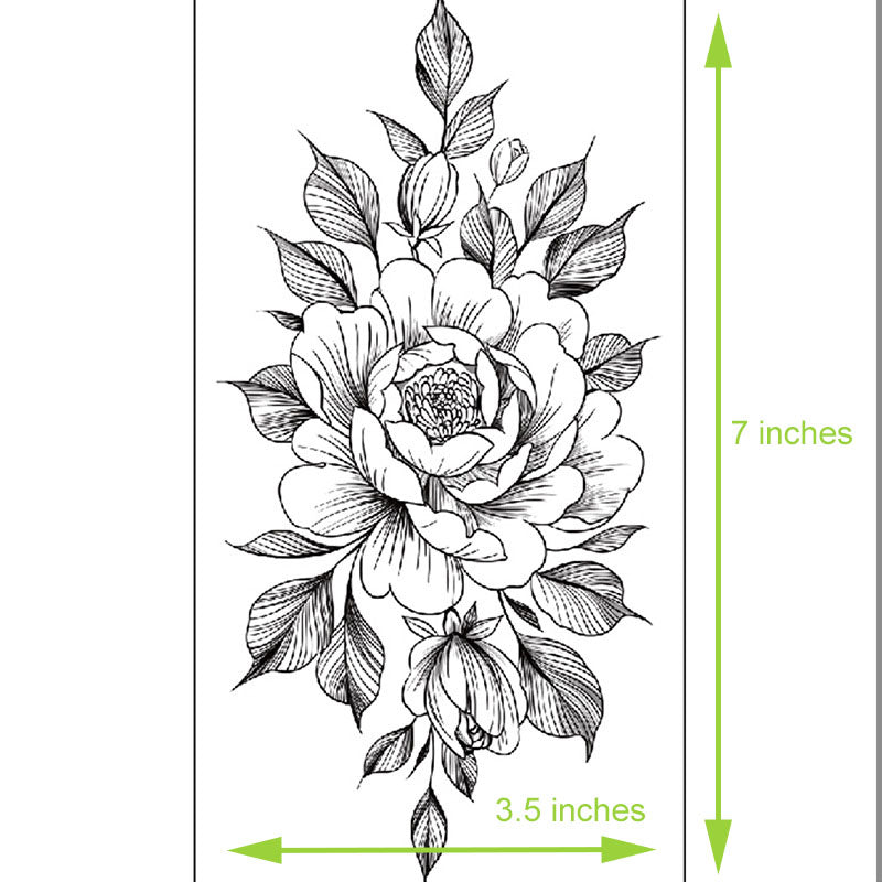 Waterproof Temporary Tattoos for Women, Floral Arm Half Sleeve Body Art Stickers